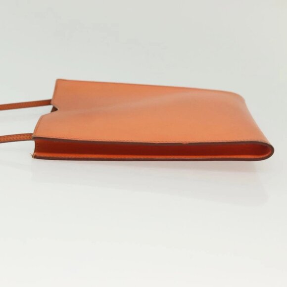 HERMES Omenitu Shoulder Bag Leather Orange Auth BA4408 - Picture 7 of 15